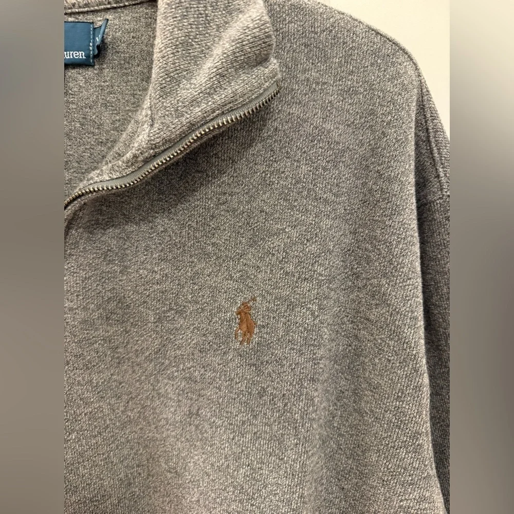 Polo Ralph Lauren Men's Gray 1/4 Zip Neck Pullover Cotton Sweater Size XXL